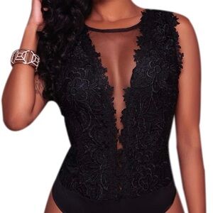 Elegant Black Lace Women’s bodysuit